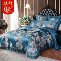 丝煌真丝四件套100%桑蚕丝重磅色织婚庆丝绸床上用品欧式床品套件