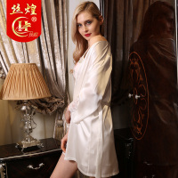 丝煌重磅真丝睡衣女100%桑蚕丝睡裙两件套绣花丝绸家居服春秋