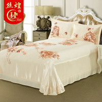丝煌单件手绘真丝床单100%桑蚕丝整幅丝绸床单婚庆真丝床品可定做