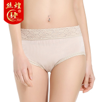 丝煌真丝内裤女100%桑蚕丝薄款透气大码中腰性感蕾丝三角裤K033