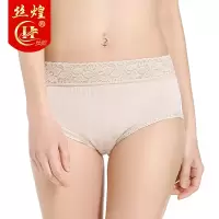 丝煌真丝内裤女100%桑蚕丝薄款透气大码中腰性感蕾丝三角裤K033