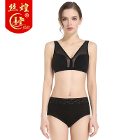 丝煌桑蚕丝文胸套装女小胸聚拢胸罩薄纱三角杯无钢圈里料真丝内衣