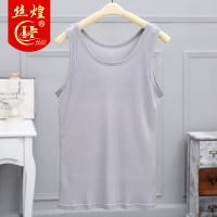 丝煌针织背心男士夏季外穿纯色打底衫混纺中老年宽松圆领上衣汗衫