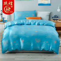 丝煌真丝被套儿童双面100%桑蚕丝卡通喷绘丝绸学生单人床被罩单件