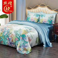 丝煌真丝四件套100%桑蚕丝床上用品被套床单丝绸清凉床品套件