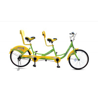 高配24寸抱闸双人自行车情侣车两人骑出租观光亲子车