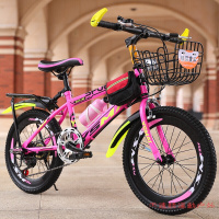 儿童自行车6-7-8-9-10-11-12岁童车男孩20寸22小学生变速山地单车[变速]22寸桔粉礼包+后座+车筐其它