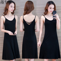 莆兮思puxisi百搭性感吊带连衣裙夏季2019韩版新款修身显瘦黑色打底裙外穿裙子