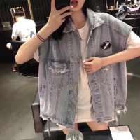 莆兮思puxisi牛仔马甲女夏天薄款外穿宽松韩版2019新款无袖坎肩背心马夹外套潮