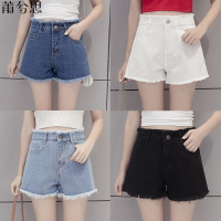 莆兮思puxisi 98%棉牛仔短裤女夏2019新款韩版宽松学生百搭高腰热裤