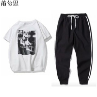 莆兮思puxisi短袖套装男T恤上衣夏季休闲长裤韩版初中生男孩一套男装