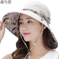 莆兮思puxisi双面可戴 可折叠帽子女夏天遮阳帽防晒帽布帽防紫外线大沿太阳帽