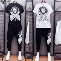 莆兮思puxisi社会小伙套装男夏季短袖裤子快手红人同款一套衣服男休闲运动套装