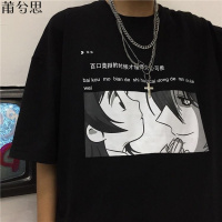 莆兮思puxisi夏季新款韩国卡通短袖印花T恤原宿男女情侣衫宽松短袖上衣服潮