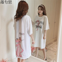 莆兮思puxisi韩版睡衣女夏宽松大码甜美可爱卡通短袖中长款孕妇可外穿睡裙