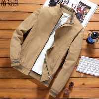 莆兮思puxisi[纯棉]春秋薄款男士夹克大码褂子韩版立领修身休闲中年外套男装