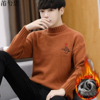 莆兮思puxisi毛衣男士针织衫男韩版加绒加厚半高领毛线衣青少年男套头线衫男装