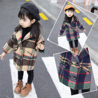 女童毛呢外套2018新款秋冬洋气儿童呢子加厚大衣女宝宝韩版加棉潮