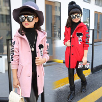 女童洋气秋装外套2018新款小女孩毛呢春秋中大童韩版公主呢子大衣