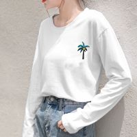 (沫沫momo家定制女装)2018新款韩版长袖ins超火白色T恤女打底衫