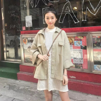 牛仔外套女春秋2018新款复古港味bf风学生宽松纯色休闲外套秋季