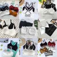 蕾丝短款防走光裹胸式抹胸内衣女打底带性感聚拢小背心少女文胸