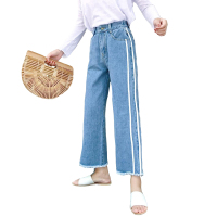 春夏季新款毛边九分阔腿牛仔裤女韩版宽松显瘦百搭学生chic裤子潮