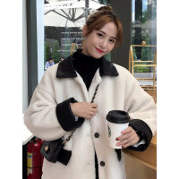 棉衣2018新款秋冬季韩版百搭学生宽松拼皮加厚网红仿羊羔毛外套女