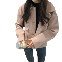 2018新款冬季女装韩版宽松流行呢子大衣短款学院风小个子毛呢外套