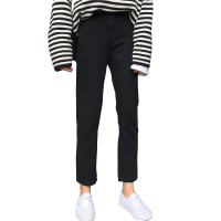 秋装女装新款韩版高腰黑色休闲裤直筒裤九分裤显瘦牛仔裤长裤学生