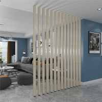 古达定制玄关立柱北欧铁艺木竖条屏风隔断客厅办公室装饰铝合金方通方管