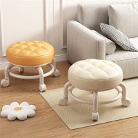 古达带滑轮矮凳儿童凳成人换鞋凳万向轮便携多功能美缝圆凳小凳子软凳