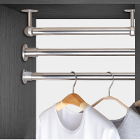 古达衣柜不锈钢挂衣杆阳台晾衣服架橱柜横杆固定室内单横侧圆管子配件