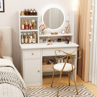 古达梳妆台卧室简约现代小户型网红收纳柜一体ins奶油风化妆桌