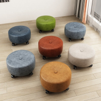 古达滑轮矮凳美缝儿童带娃学步修脚美甲圆凳万向轮带轮小凳子家用