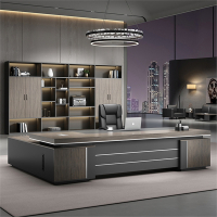 古达双柜老板桌办公桌椅组合简约现代总裁大班台经理主管室新中式家具