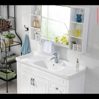 定制橡木浴室柜 卫生间落地式古达现代简约洗脸洗手卫浴台盆组合洗漱台