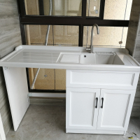 定制太空铝洗衣机柜子阳台组合古达定制切角脸盆洗手台盆池一体伴侣洗衣柜