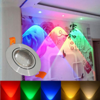 定制彩色射灯LED天花灯嵌入式七彩客厅3w筒灯电视背景墙牛眼灯孔6.57