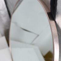 古达铝合金欧式北欧风浴室圆镜子挂墙式洗手间化妆镜壁挂镜卫浴镜子