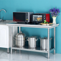 古达定制不锈钢桌子长方形正方形工作台厨房专用加厚餐馆台子打荷新款商用