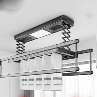 智能电动晾衣架遥控升降晒衣架阳台双杆自动家用凉衣架烘干伸缩杆