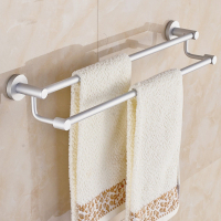 定制浴室晾毛巾杆太空铝毛巾架壁挂卫生间单杆双杆加粗加长浴巾架