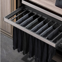 古达裤架衣柜内置伸缩裤抽架家用多功能抽拉滑轨衣帽间五金配件西裤架