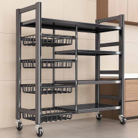 古达厨房置物架落地多层家用蔬菜微波炉收纳架多功能锅架储物架子