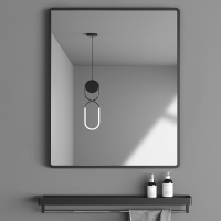 芊怡(QIANYI)家用浴室镜化妆卫生间方镜子免打孔挂墙式高清镜子