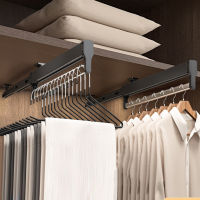 卡贝(cobbe)裤架伸缩滑轨轨道衣柜内置衣架抽拉式挂衣杆五金收纳裤抽裤挂
