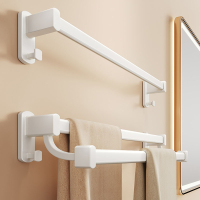 卡贝(cobbe)太空铝毛巾架单杆免打孔浴室毛巾杆卫生间壁挂式白色毛巾挂杆