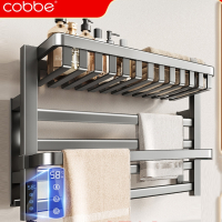 卡贝(cobbe)电热毛巾架卫生间家用米家定时加热烘干浴巾架浴室置物架