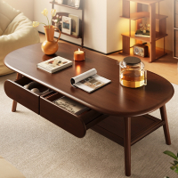 芊怡(QIANYI)木茶几客厅家用小户型高级感阳台极简小型茶桌中古风